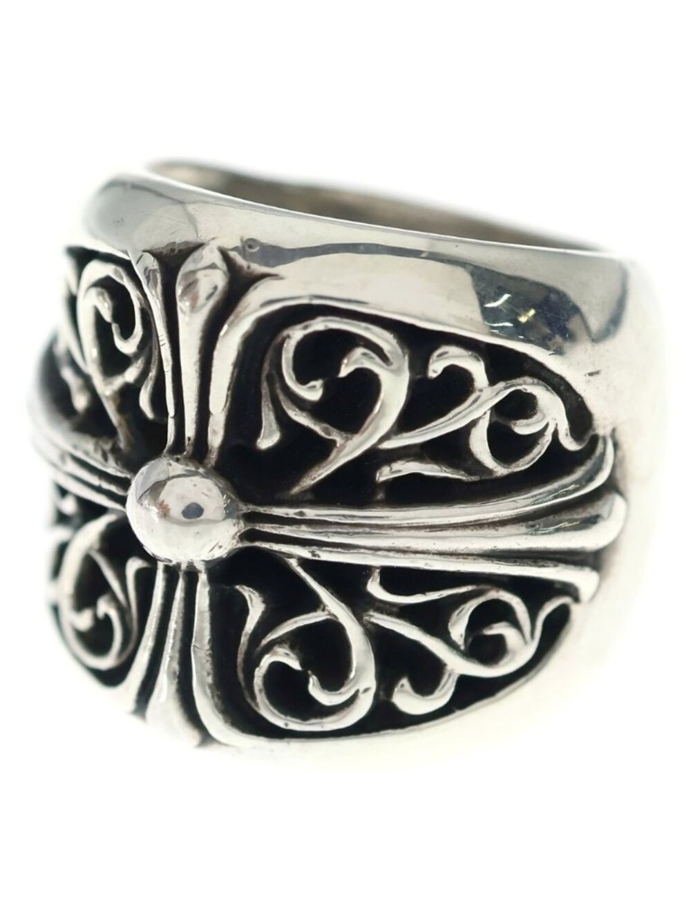 Chrome Hearts Classic Oval Cross Ring Silver